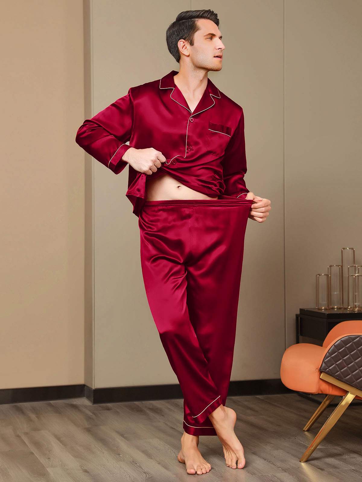 Men Satin Pj Set
