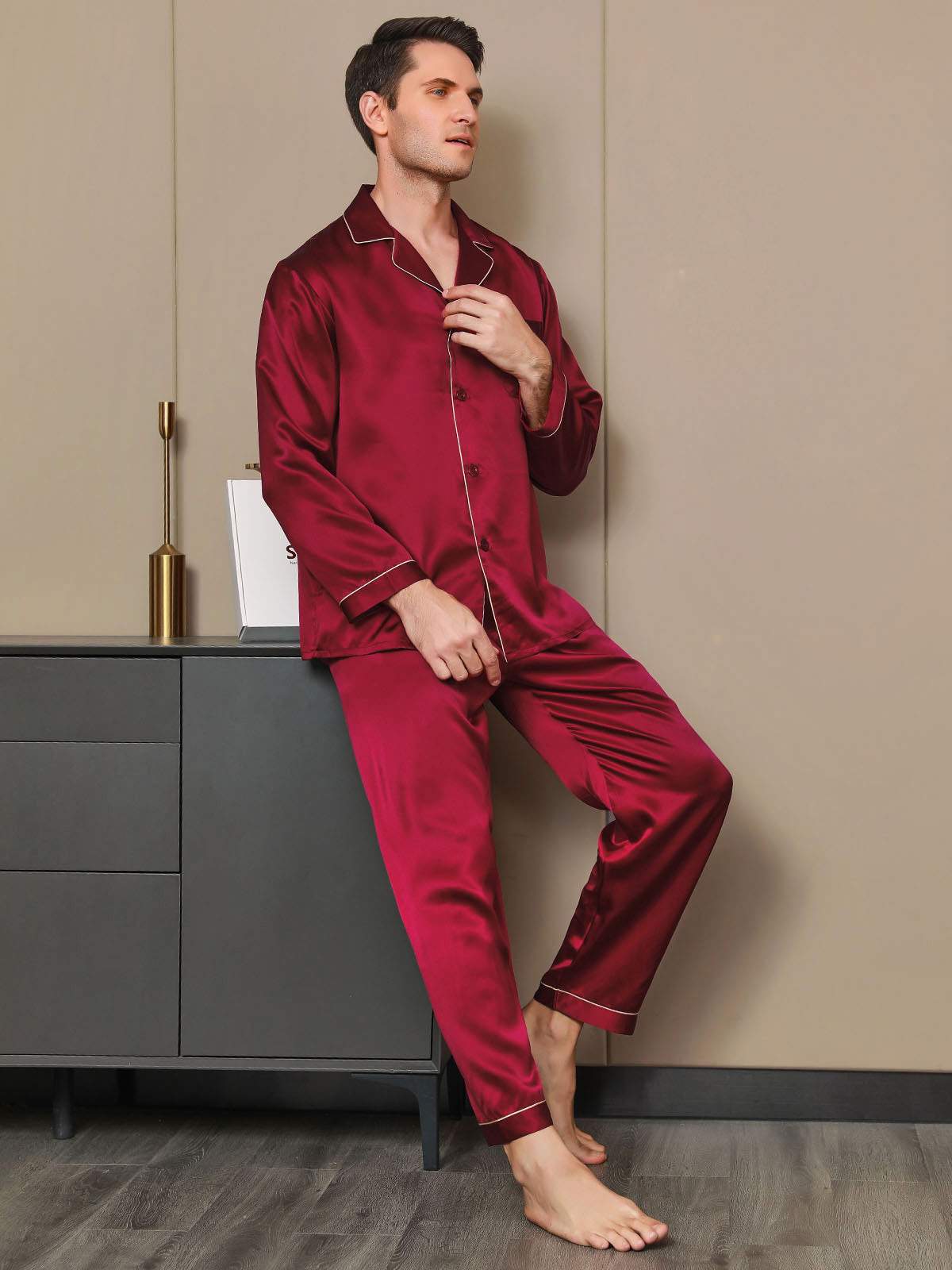 Men Satin Pj Set