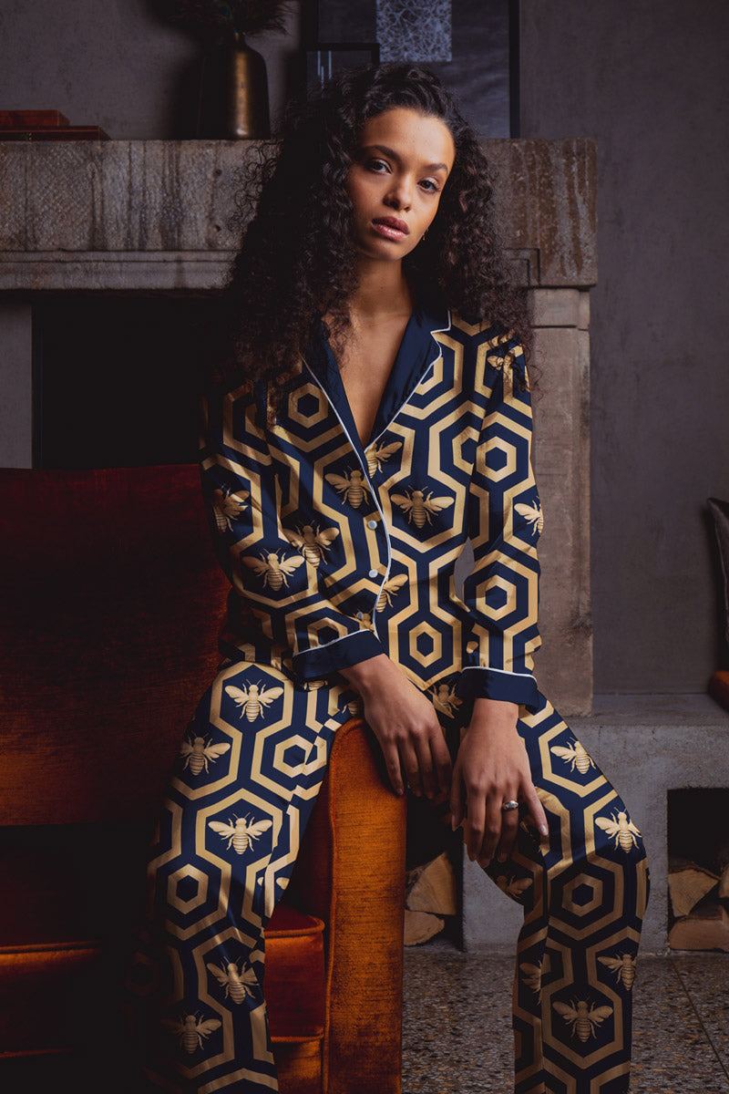 Honeycomb cotton print nightwear