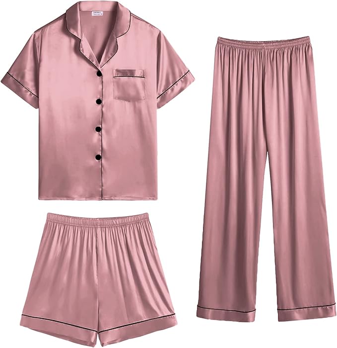 Satin 3 piece set - Rose Gold