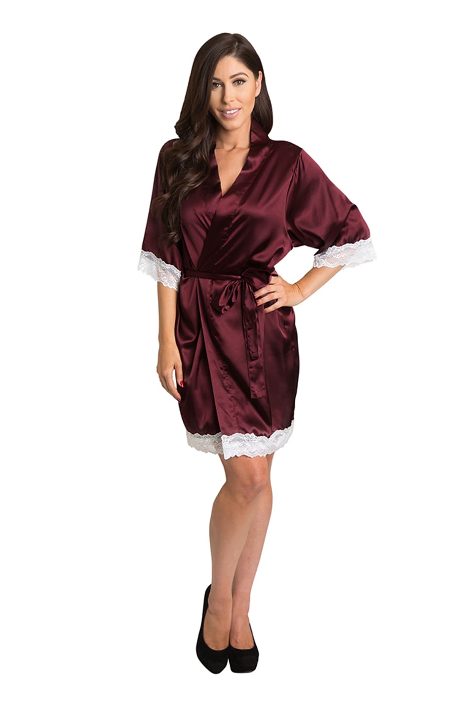 White lace Trim robe