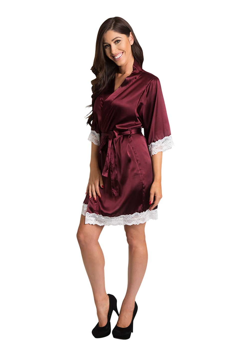 White lace Trim robe