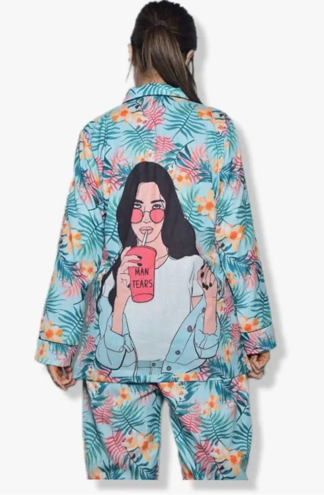 Tropical back print nightwear