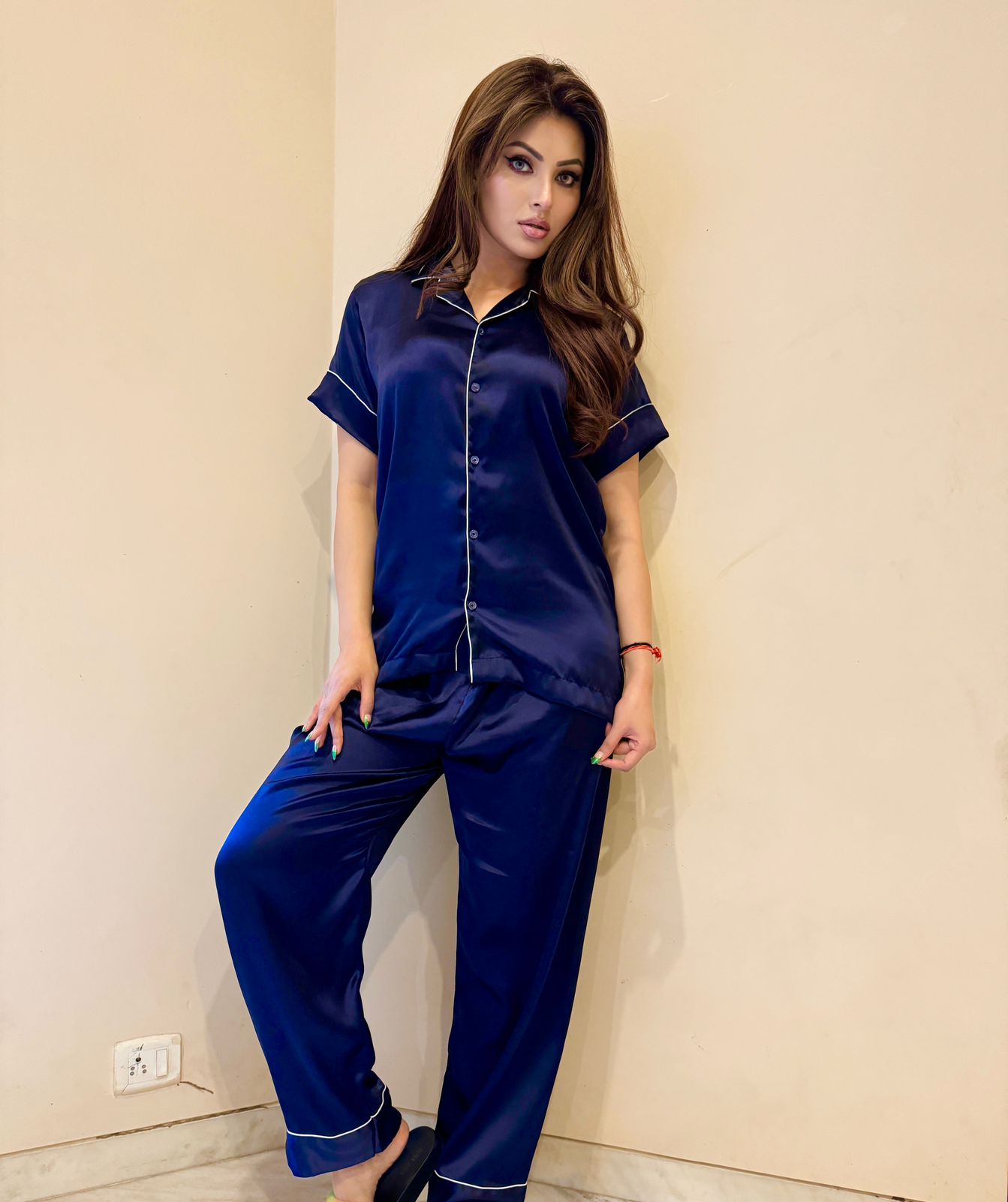 Urvashi Rautela Satin loungewear