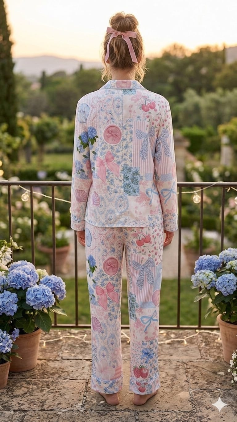 Golden hour, garden views and the perfect patchwork set