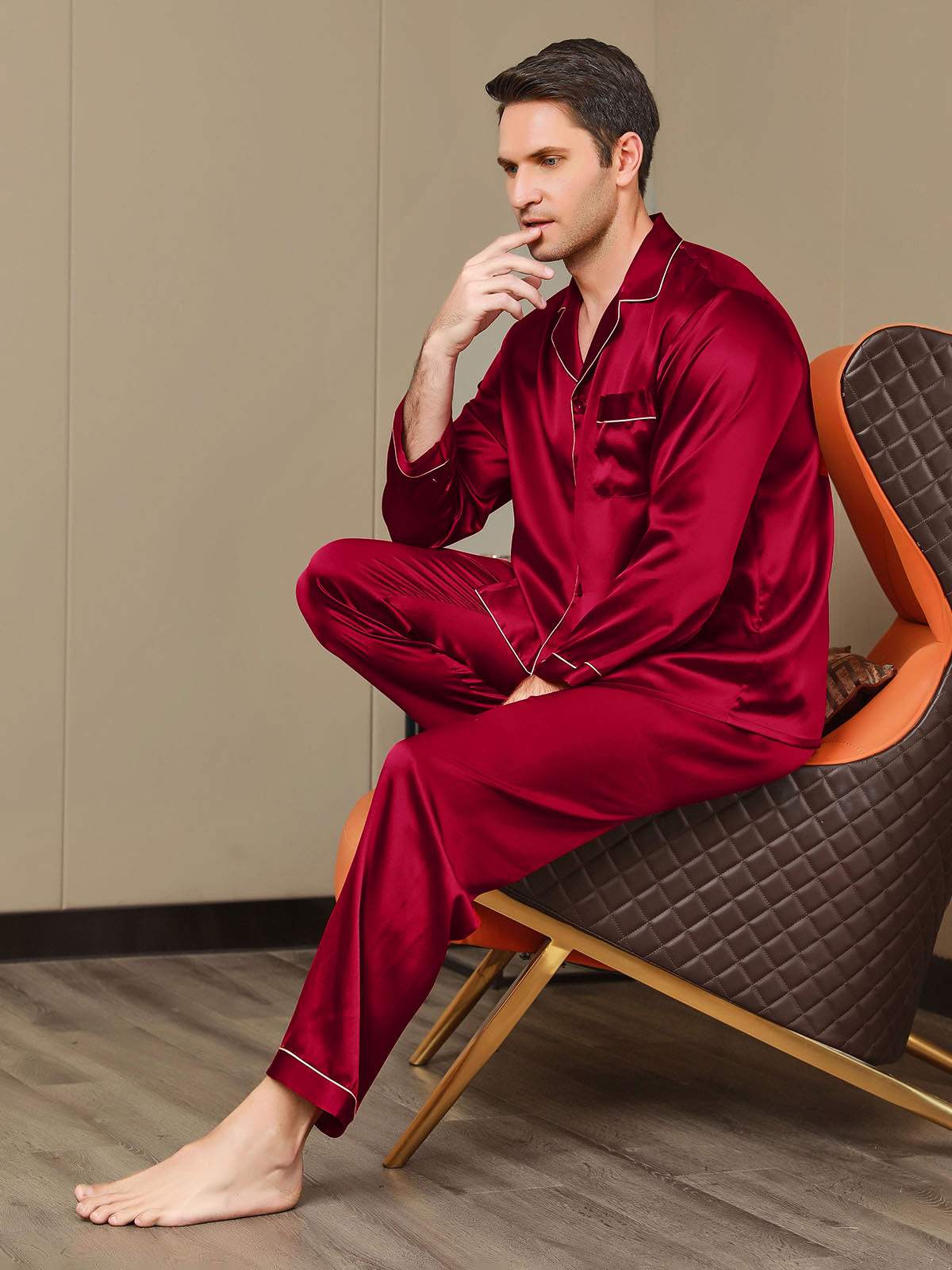 Men Satin Pj Set