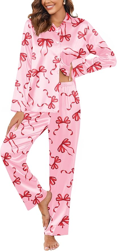 Bow Print Cotton Loungewear – Sweet, Soft & Perfectly Relaxed