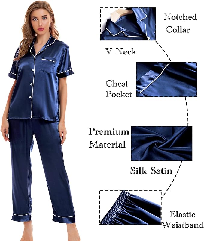 4 Piece Satin Sleeperwear Set