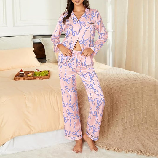 Bow Print Cotton Loungewear – Sweet, Soft & Perfectly Relaxed