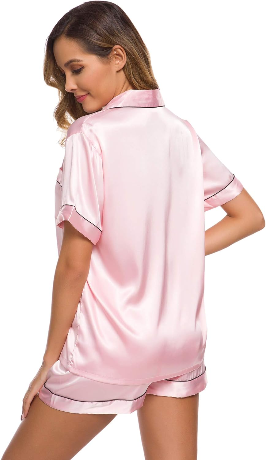 3 piece satin loungewear  - Baby Pink