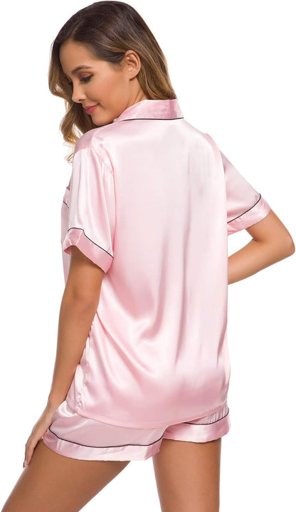 3 piece satin loungewear  - Baby Pink