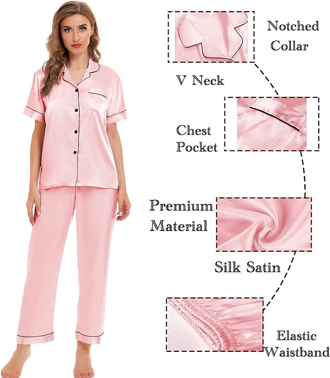4 Piece Satin Nightwear Set