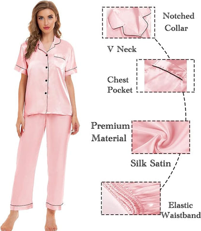 4 Piece Satin Nightwear Set