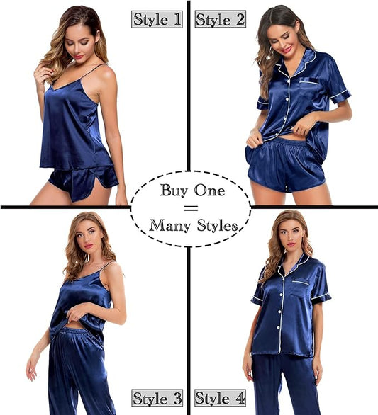 4 Piece Satin Sleeperwear Set