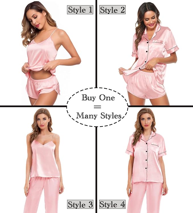 4 Piece Satin Nightwear Set