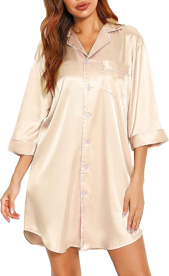 Satin  Sleepshirt -Golden