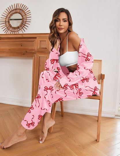 Bow Print Cotton Loungewear – Sweet, Soft & Perfectly Relaxed