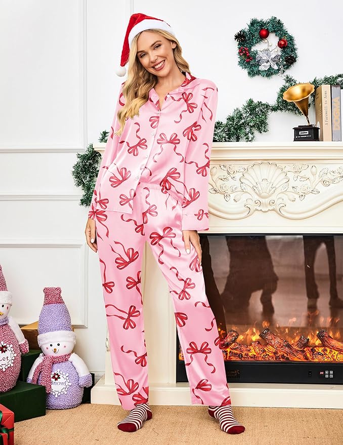 Bow Print Cotton Loungewear – Sweet, Soft & Perfectly Relaxed