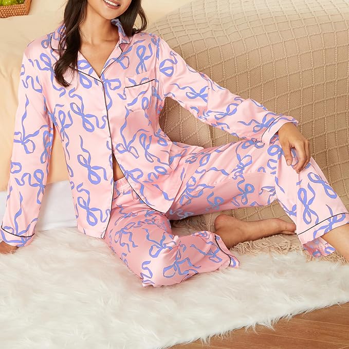 Bow Print Cotton Loungewear – Sweet, Soft & Perfectly Relaxed