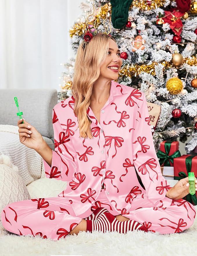 Bow Print Cotton Loungewear – Sweet, Soft & Perfectly Relaxed
