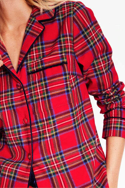 Check holiday pj set