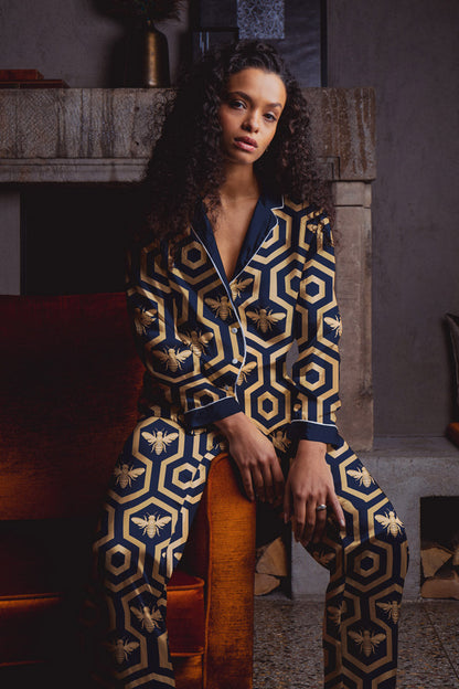 Honeycomb cotton print nightwear