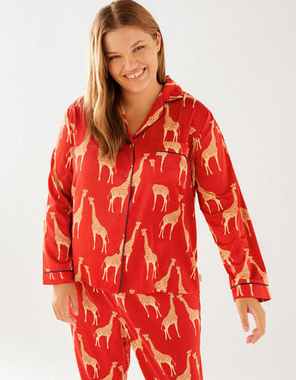 Red Giraffe Print nightwear
