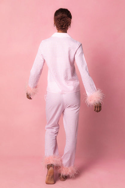 Check luxe Feather nightwear