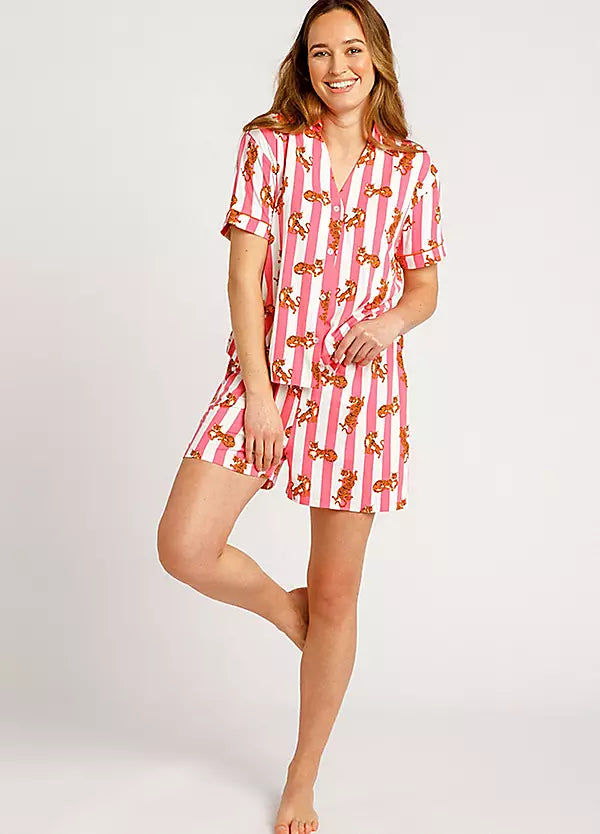 Striped leopard print nightsuit