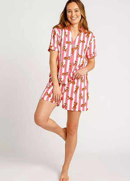 Striped leopard print nightsuit