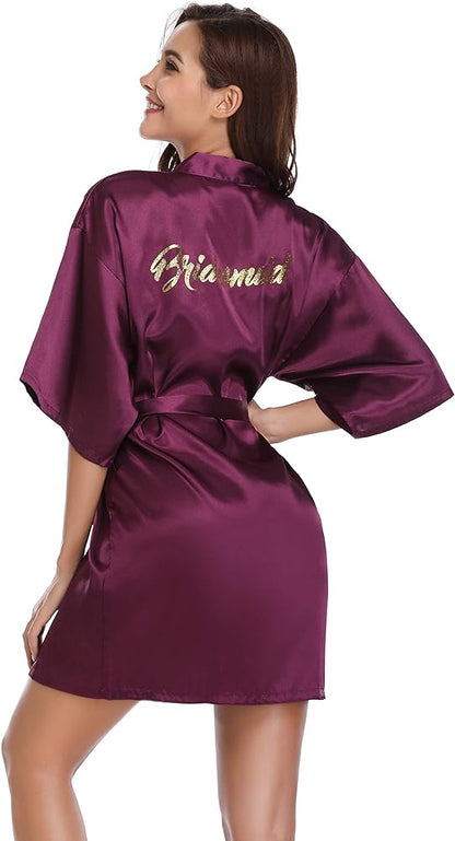 Purple bridesmaid robe