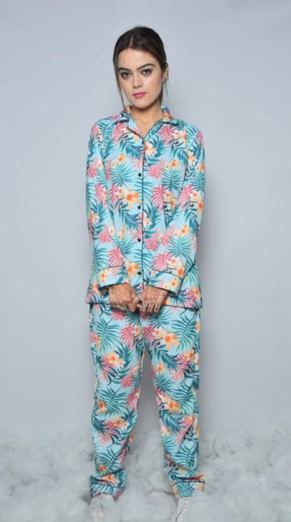 Tropical back print nightwear