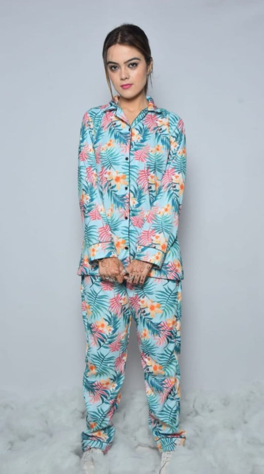 Tropical back print nightwear