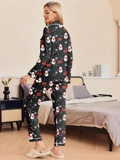 Snowman xmas print nightwear
