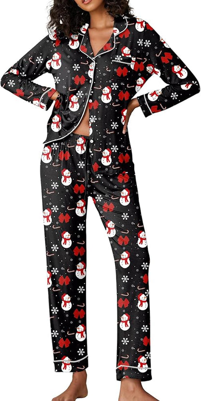 Snowman xmas print nightwear