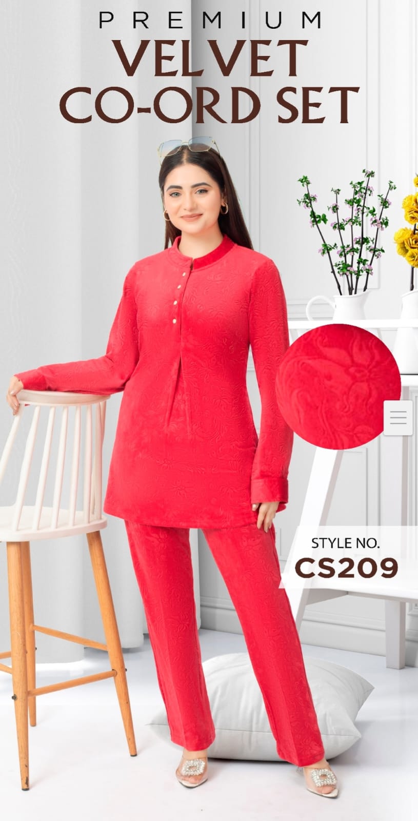 Premium Velvet Kurti Set