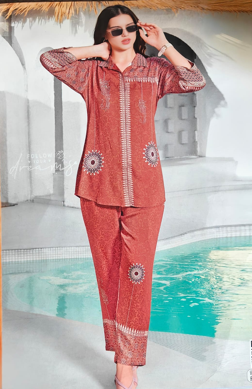 Terracotta Dreams Geometric Co-ord Set – "Follow Your Dreams" Collection