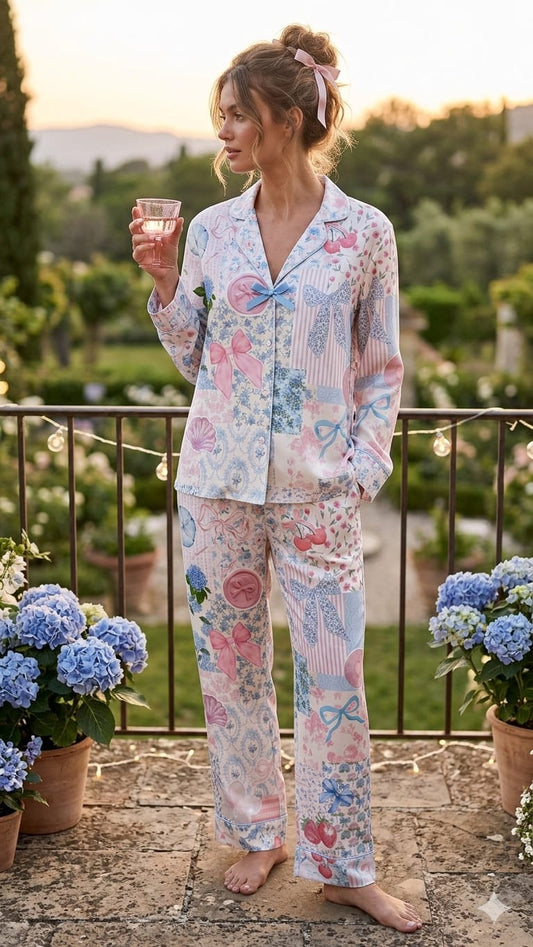 Golden hour, garden views and the perfect patchwork set