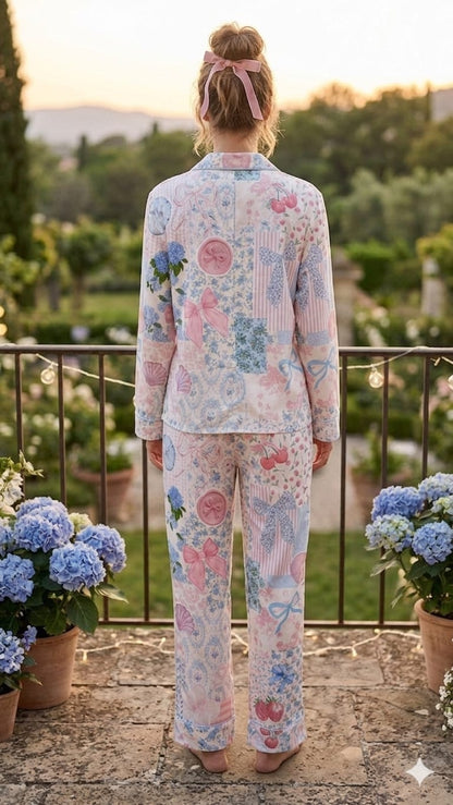 Golden hour, garden views and the perfect patchwork set