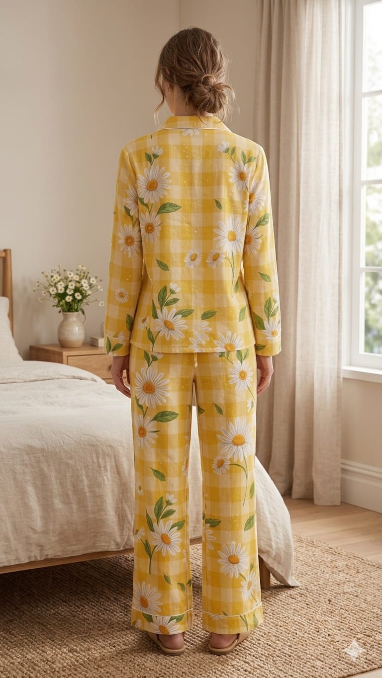 Sunny Days & Cozy Nights: Daisy Gingham Pajama Set