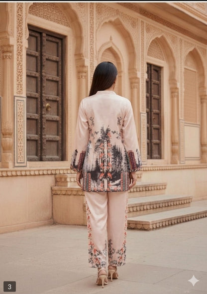 Rose Quartz Haveli Landscape Co-ord Set