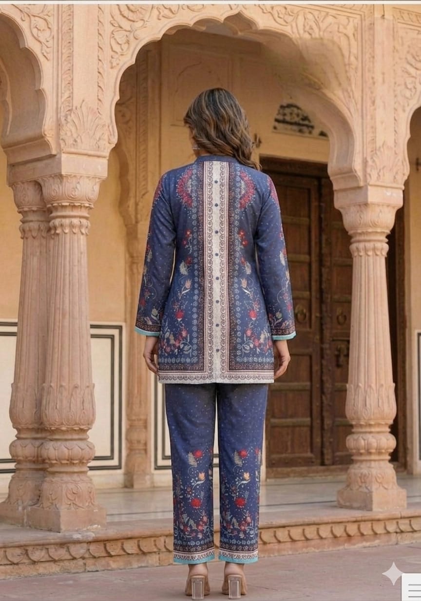 Indigo Heritage Floral Co-ord Set