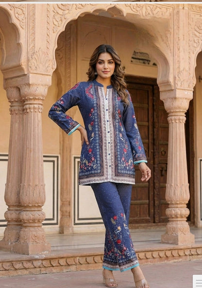 Indigo Heritage Floral Co-ord Set