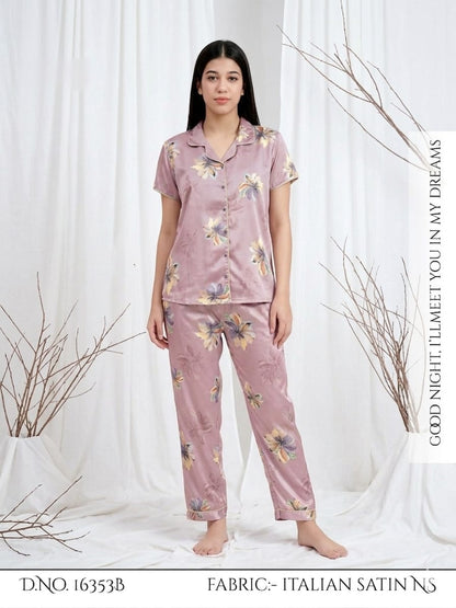 Lavender Dreams Italian Satin Pajama Set