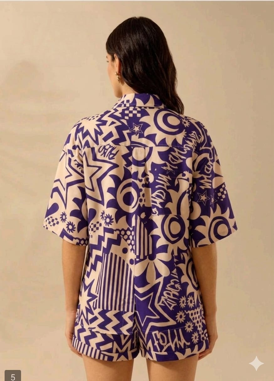 Indigo Abstract Co-ord Set