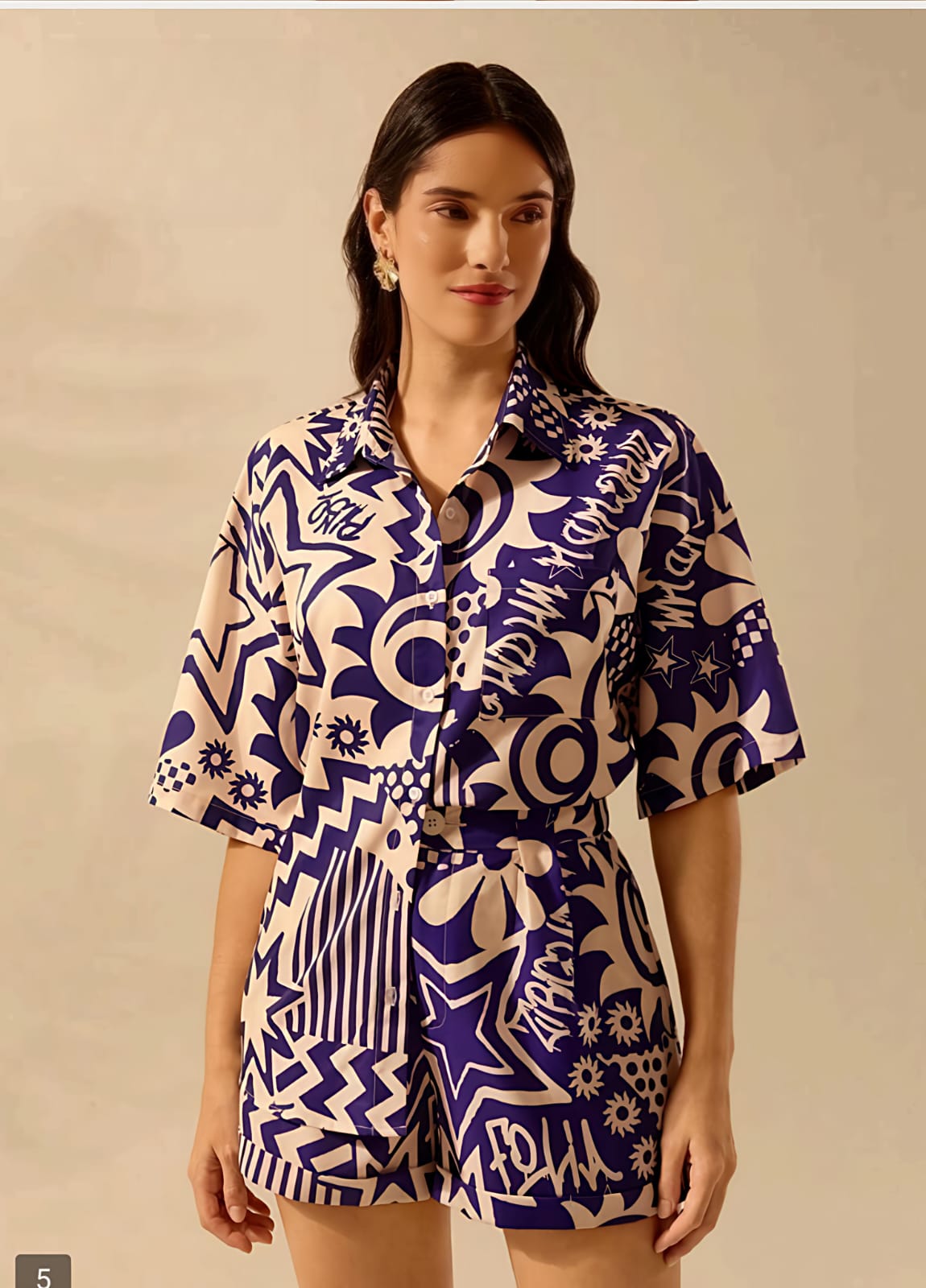Indigo Abstract Co-ord Set