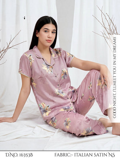 Lavender Dreams Italian Satin Pajama Set
