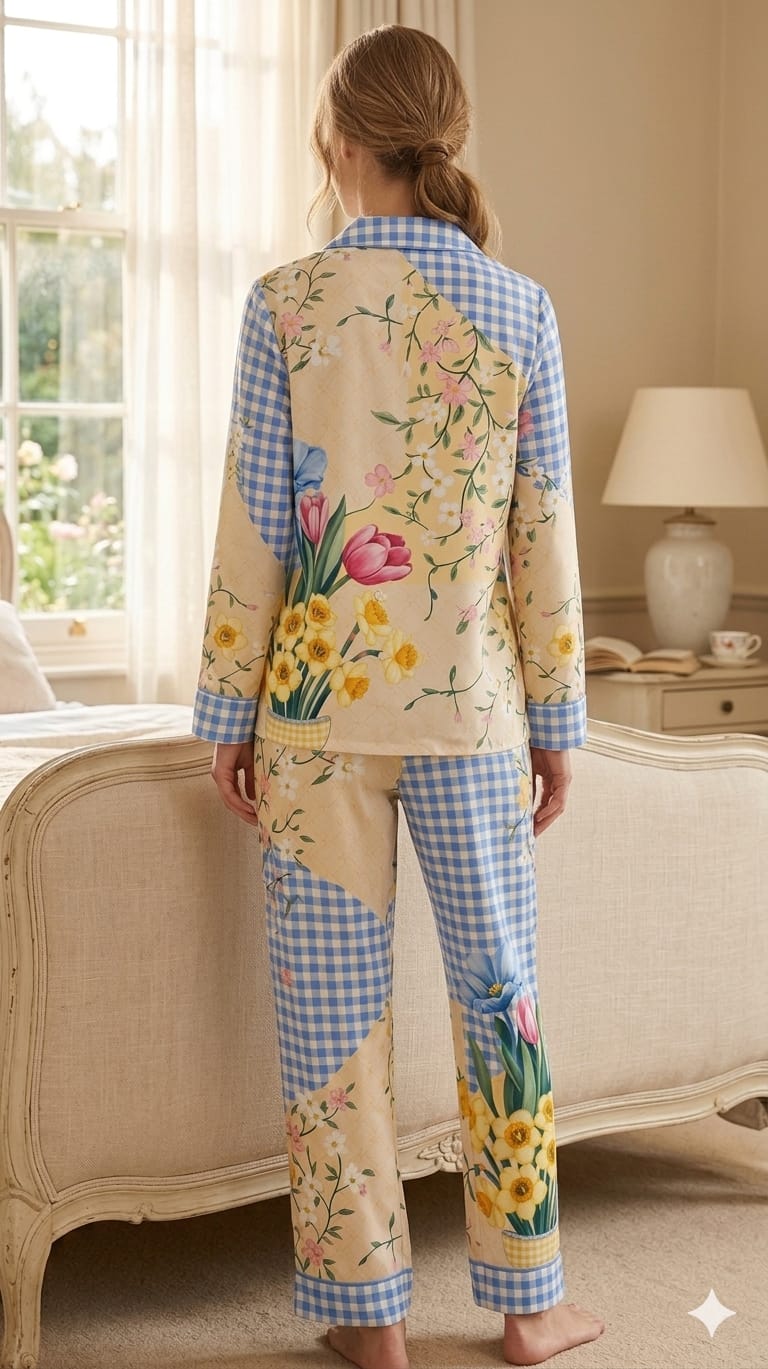 Spring Meadow Patchwork Pajama Set