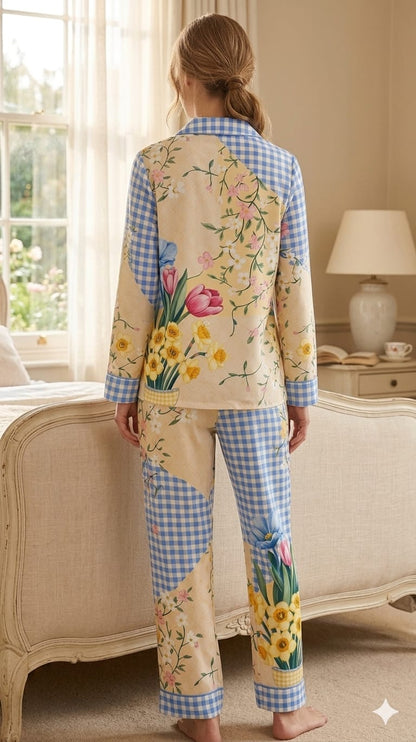 Spring Meadow Patchwork Pajama Set