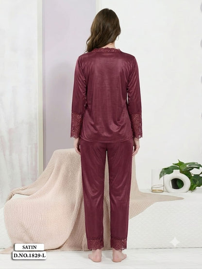 Lace Satin Sleepwear Set